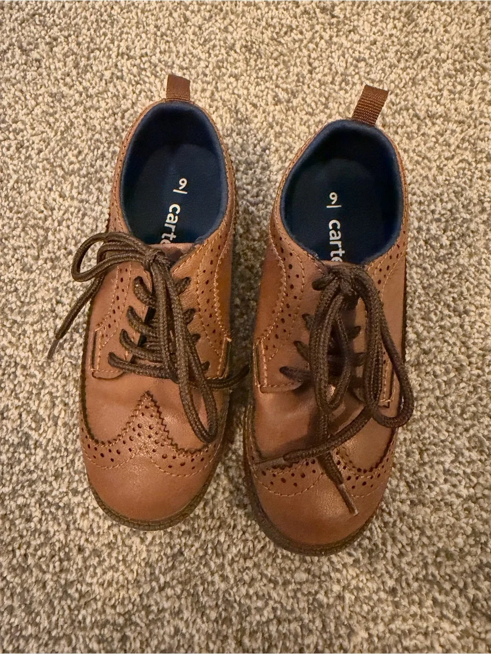 Carters Toddler Boys Brown Wingtip Lace-Up Shoes